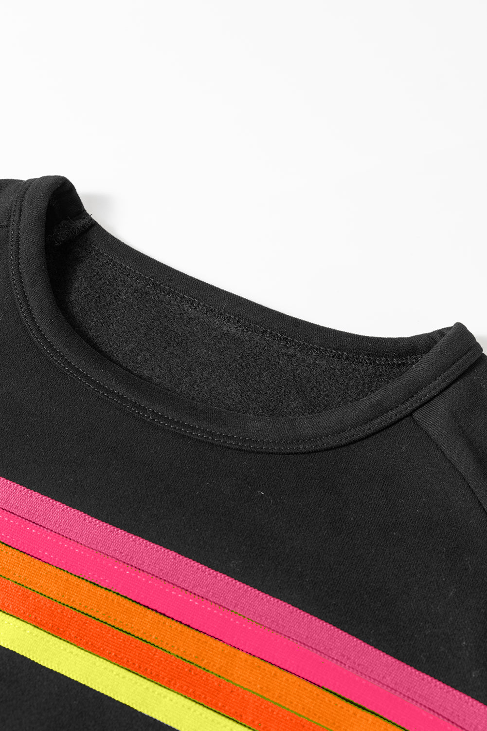 Bonbon Colorful Striped Long Sleeve Pullover and Shorts Set 5e2a6f447c7eae84