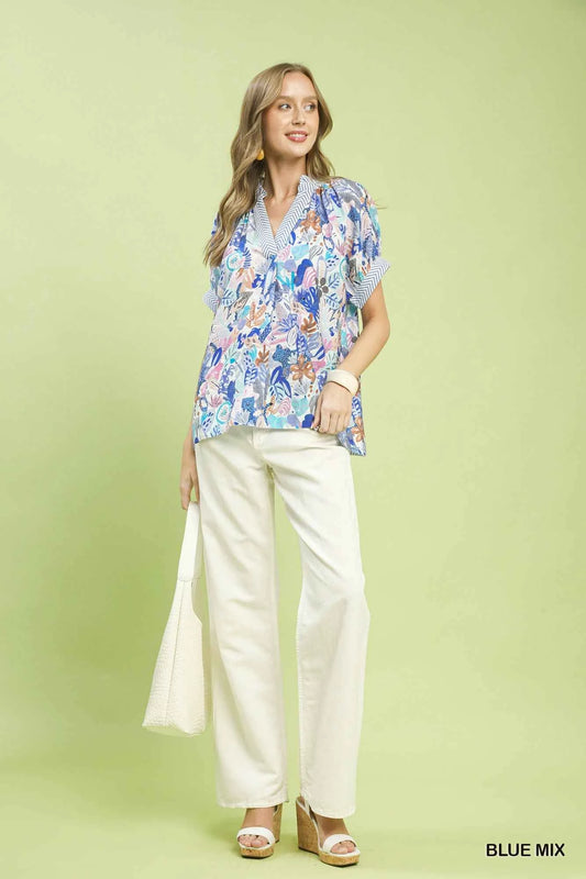 Mix Boho Printed V-Neck Top 5e2bb829-27e6-4419-8e13-7b02ae715554-Max