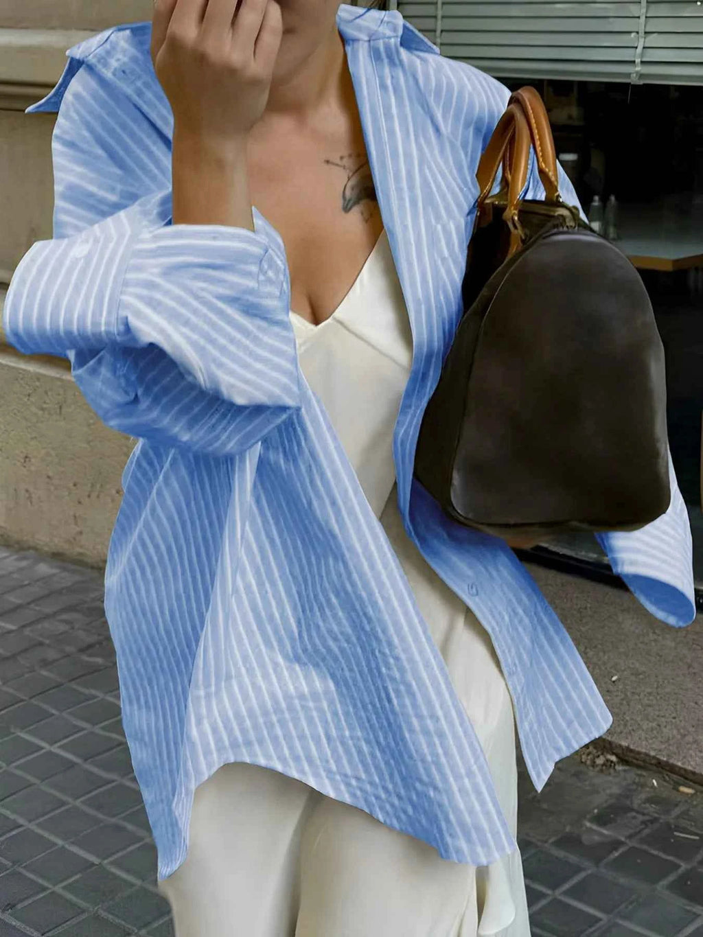 Oversized Striped Button-Down Shirt 5e3dc2d6-0b79-49d8-b077-d0a93a85df5b-Max-Origin