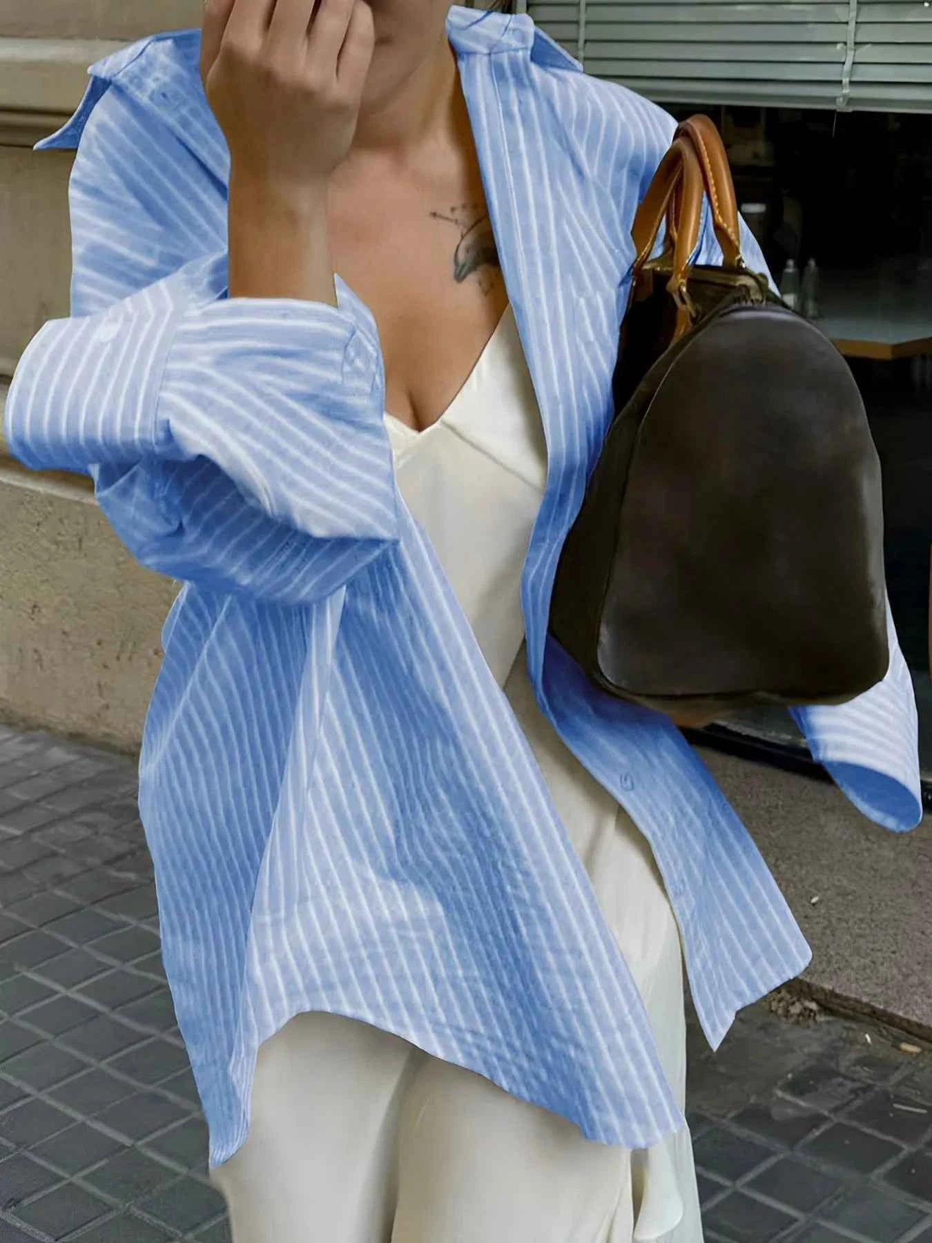 Oversized Striped Button-Down Shirt 5e3dc2d6-0b79-49d8-b077-d0a93a85df5b-Max-Origin