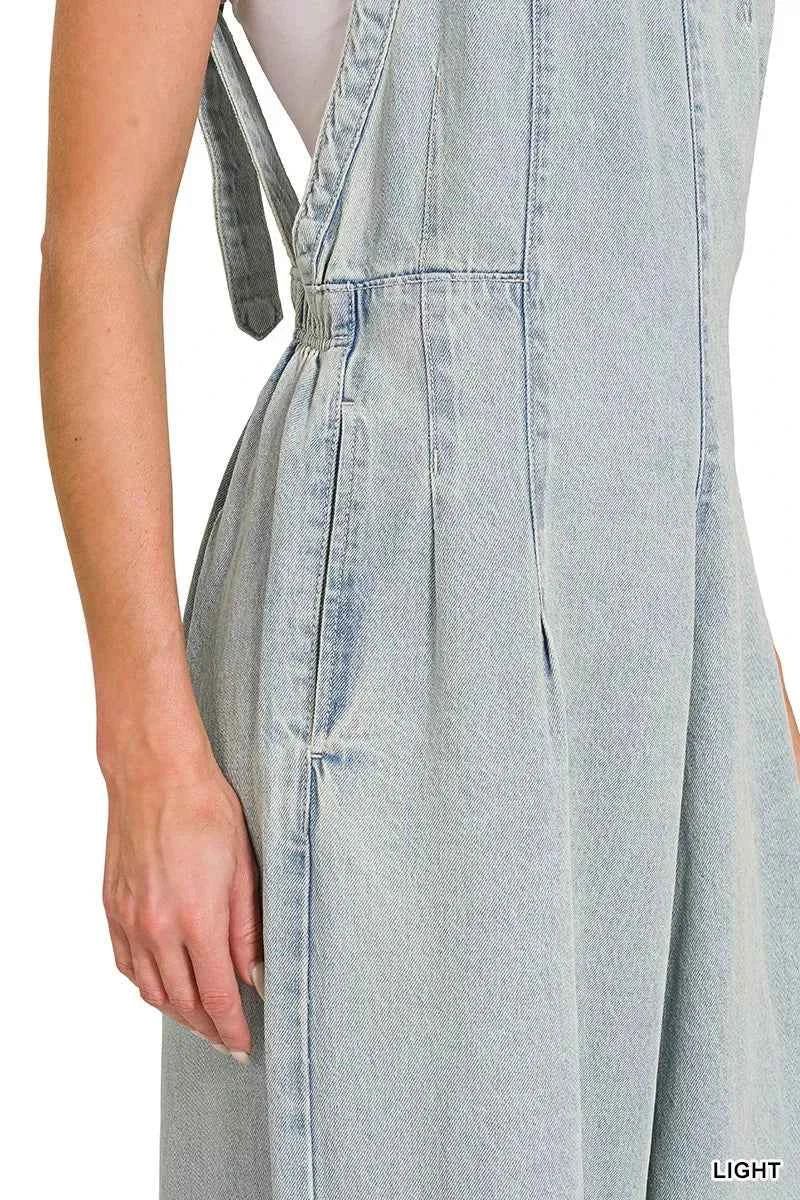 Zenana Denim Light Washed Wide Leg Overalls 5e424e19a186403da1c482caec7a876b-Max-Origin