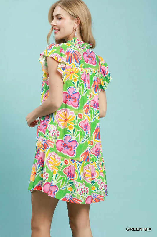 Floral Ruffle Mini Dress 5e4b363f-99ac-44fa-8465-e5407dc8166a-Max-Origin