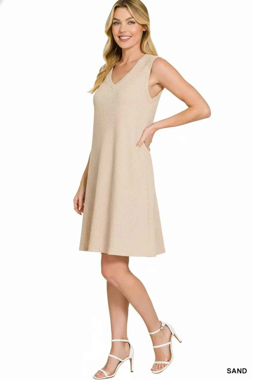 Zenana Raised Rib Sleeveless Mini Dress 5e5036b4-5dd0-4e70-b779-0ddc88700944-Max-Origin