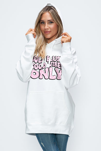 Simply Love Full Size Letter Graphic Long Sleeve Drawstring Hoodie