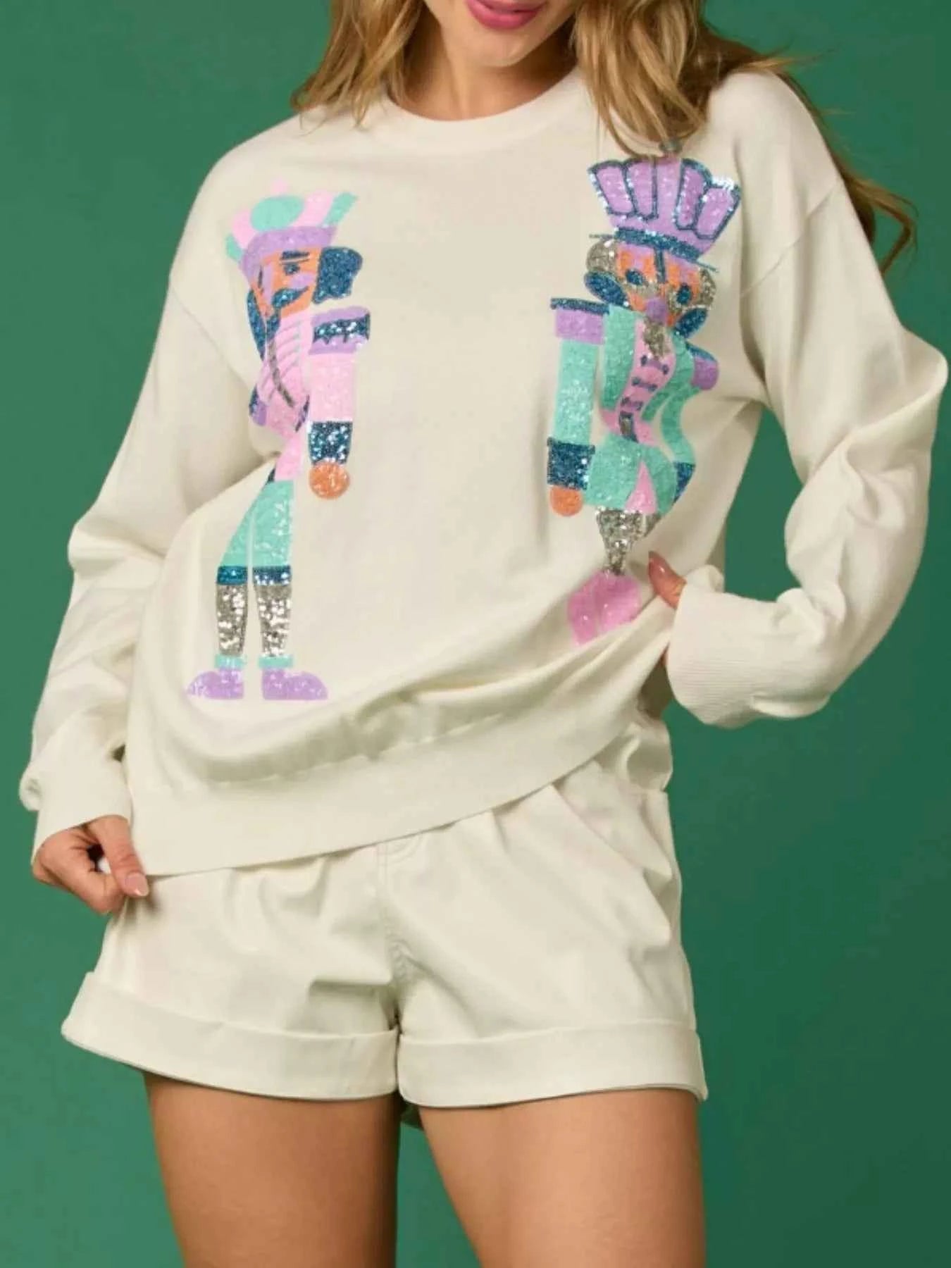 Sequined Nutcracker Long Sleeve Sweatshirt 5e666e1f-004a-49b4-8e0c-bb52509f95ed-Max-Origin