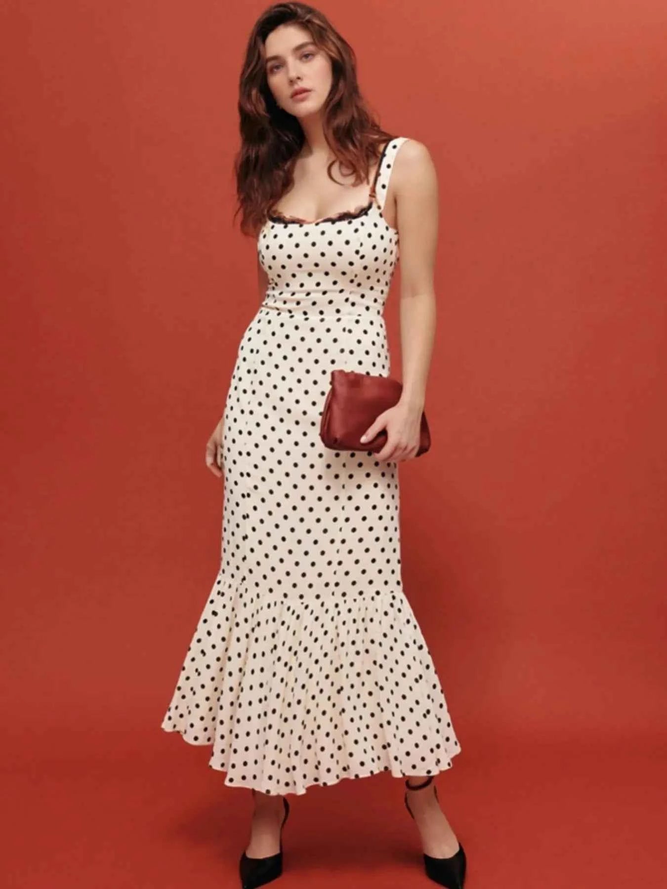 Polka Dot Sweetheart Neckline Maxi Dress White Polka Dots 5e68b89ce3b744089c0c4b59ae1dafaa-Max-Origin