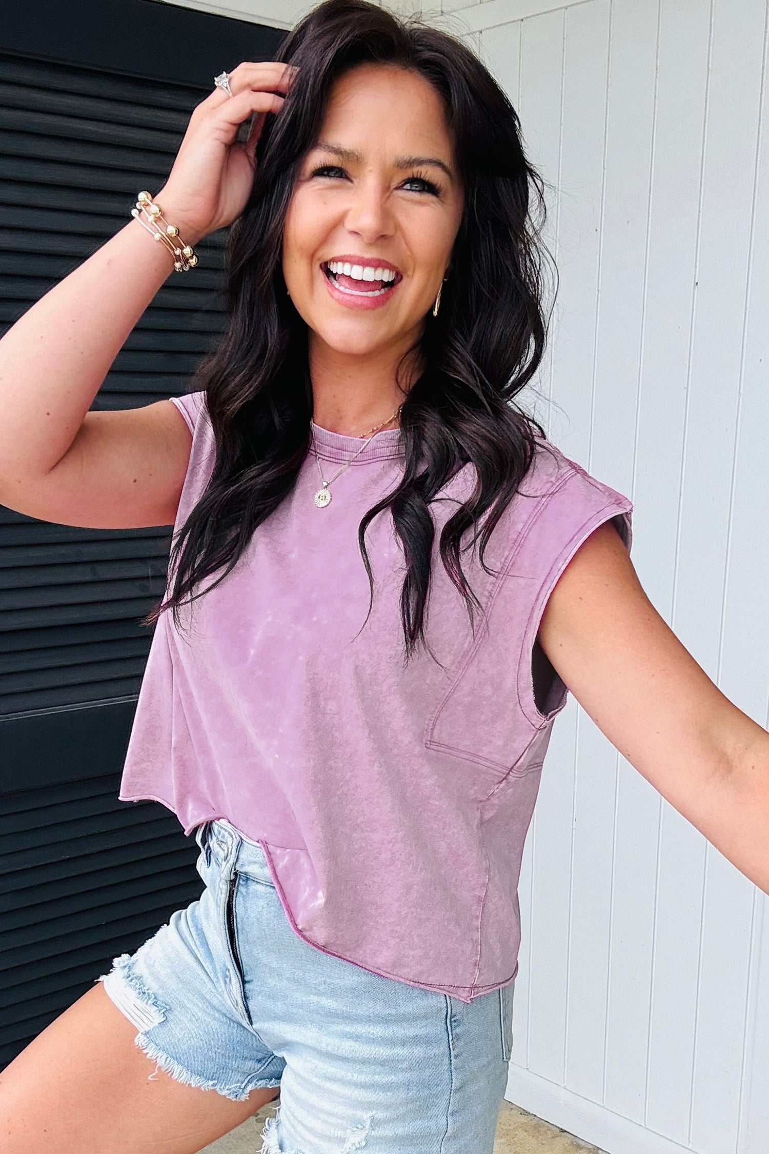 Bright Pink Mineral Wash Boxy Fit Cotton Tank Top 5e6fcf5424e180f3