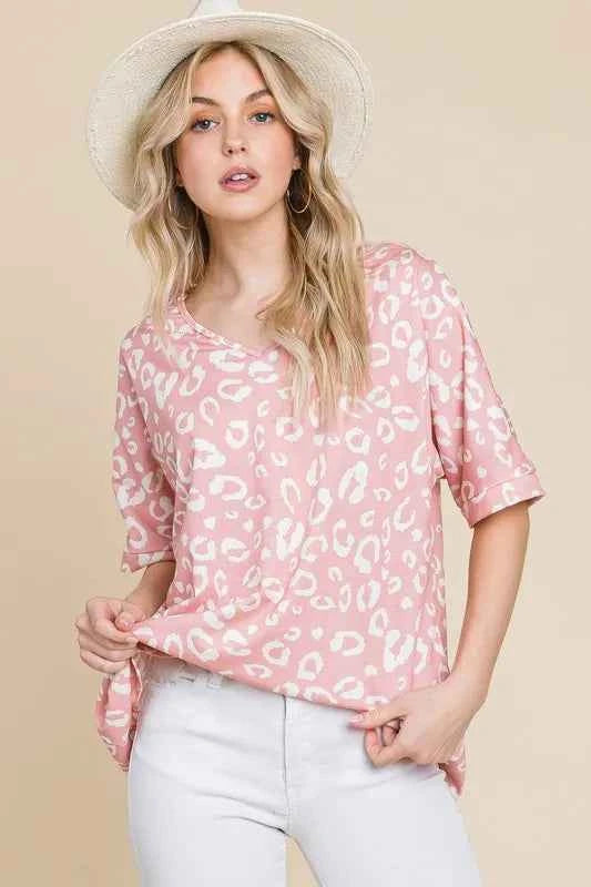 BOMBOM Loose Fit Animal Print Soft Knit Top 5e74f4f8912d477089c617a95902d398-Max-Origin