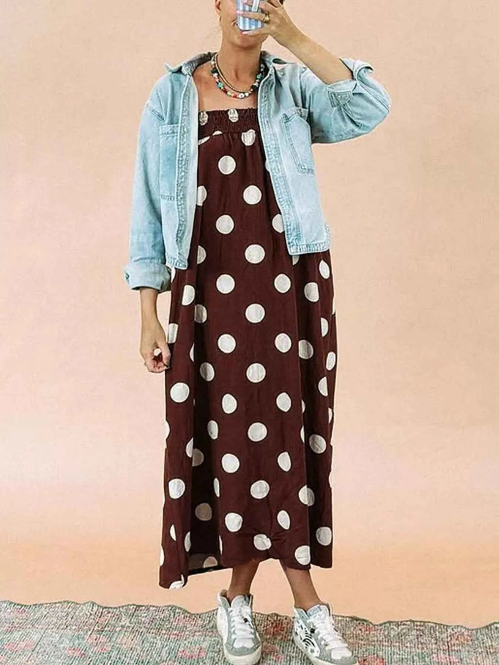 Polka Dot Spaghetti Strap Maxi Dress 5e82c6d1-3f0b-4b82-aedf-2d1d49141655-Max-Origin