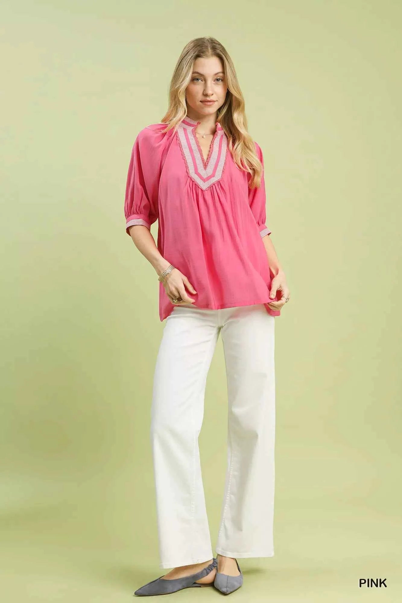 Umgee Solid Contrast Trim Pleated Top 5e84ccfa-e7ec-4144-a0fd-d19970704476-Max-Origin