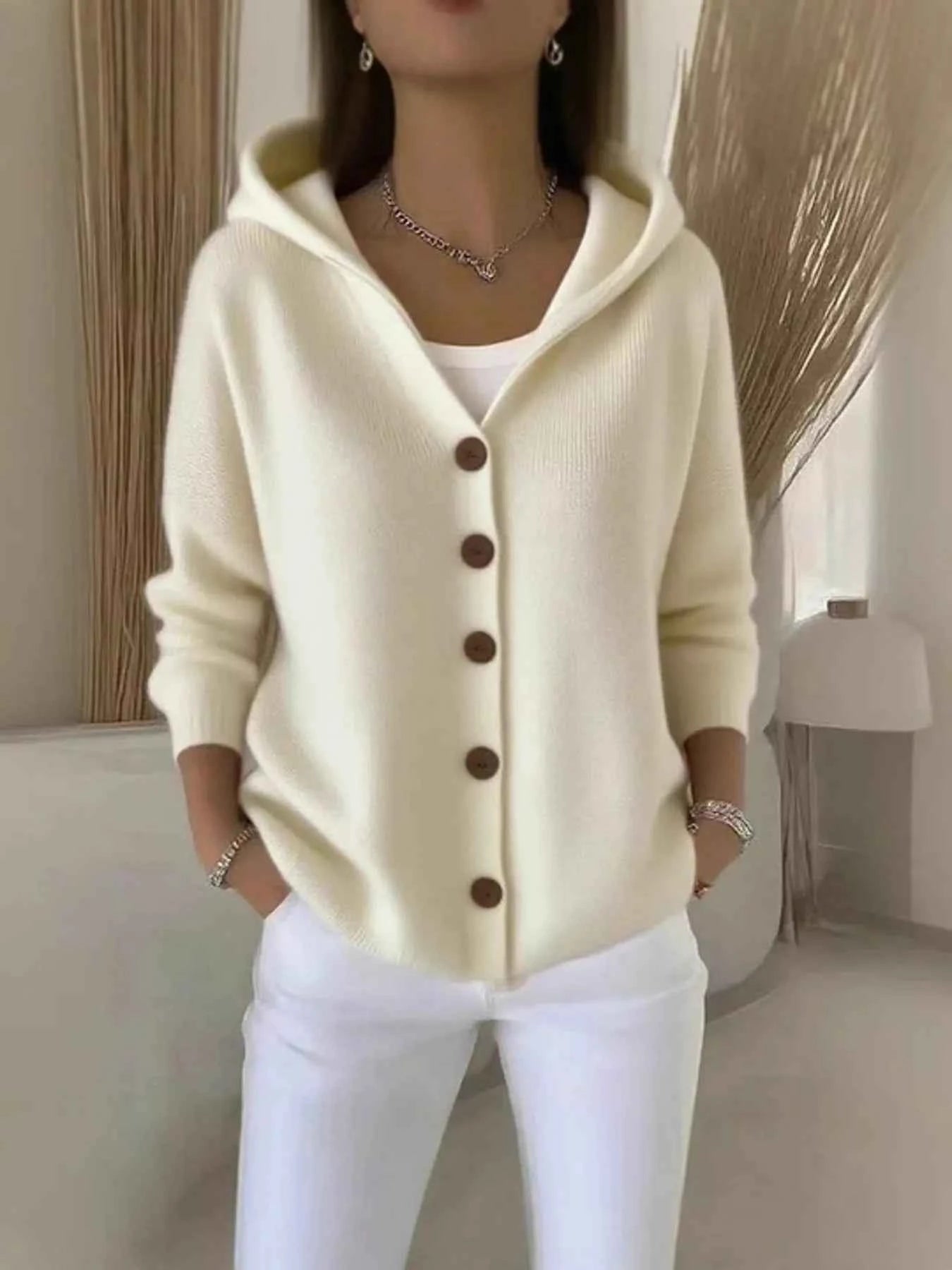 Full Size Hooded Button-Down Knit Cardigan Plus Size 5e8a70d00aa94ed6a6e20e2f55075b7c-Max-Origin