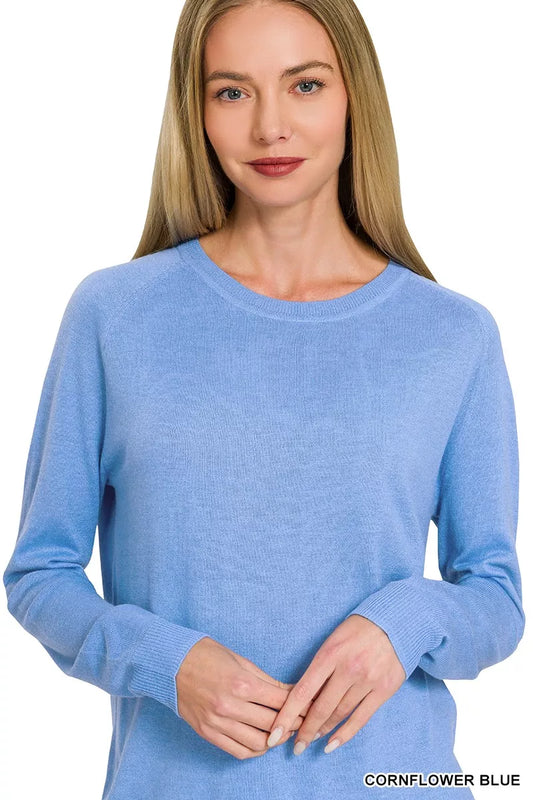 Lightweight Wool Blend Round Neck Sweater 5ea8c59e-c00d-47e7-8ecb-10eb01b240b3-Max-Origin