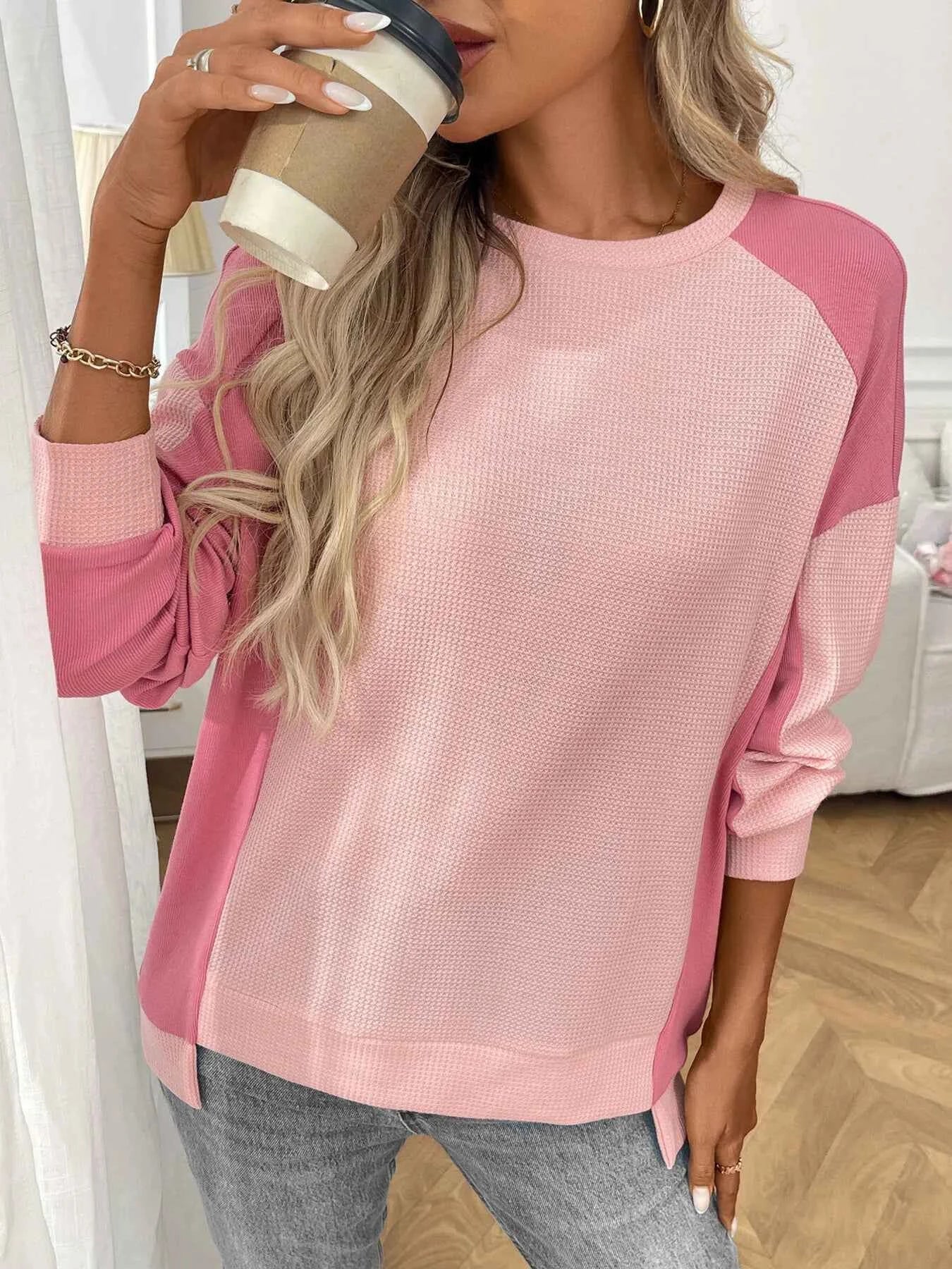 Color Block Long Sleeve Sweatshirt 5ed060a317a24fe69778361316b1eadb-Max-Origin