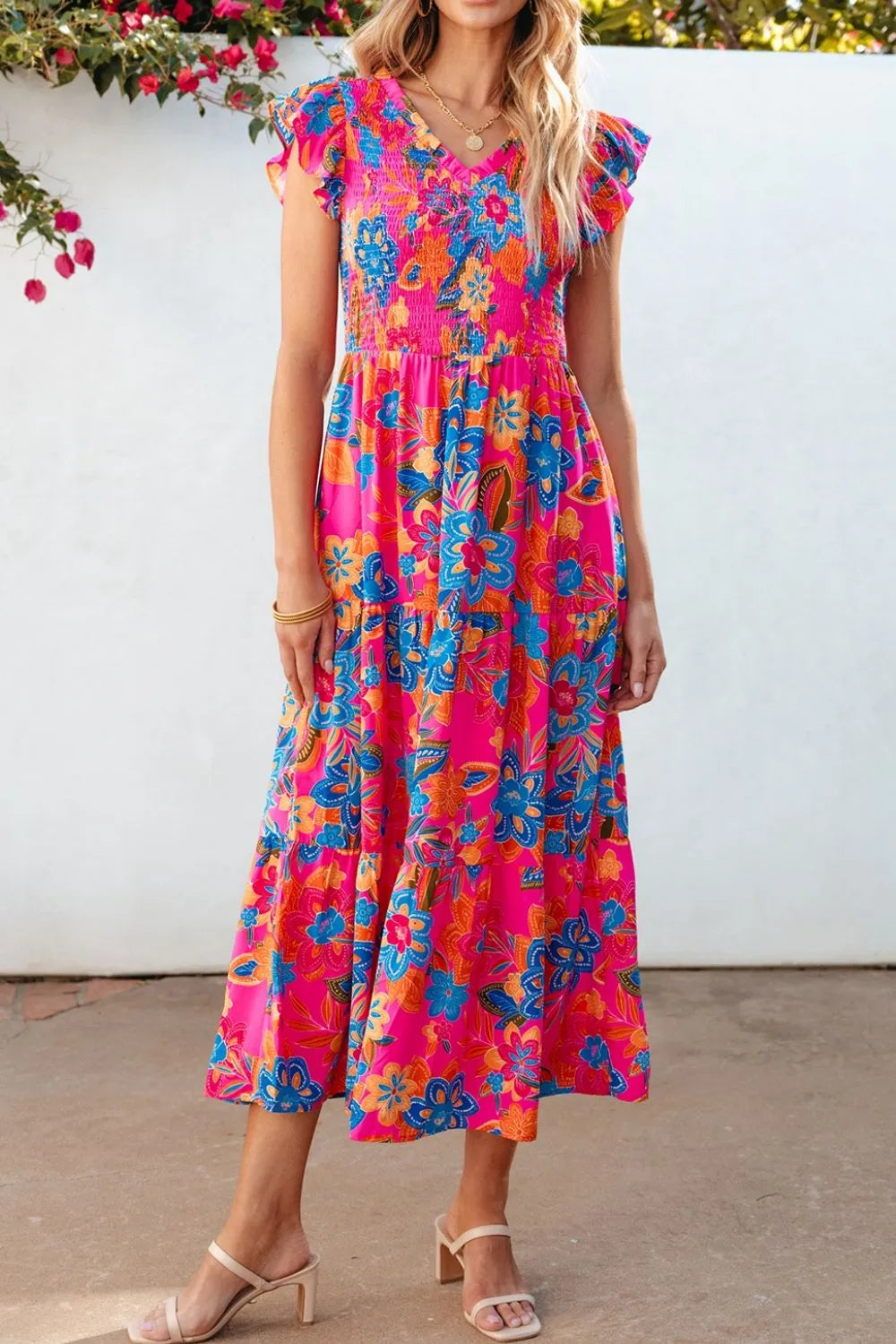 Boho Floral V Neck Ruffle Tiered Dress 5ed3ff7c-11e8-4d80-8120-3eac5c031bc0-Max-Origin