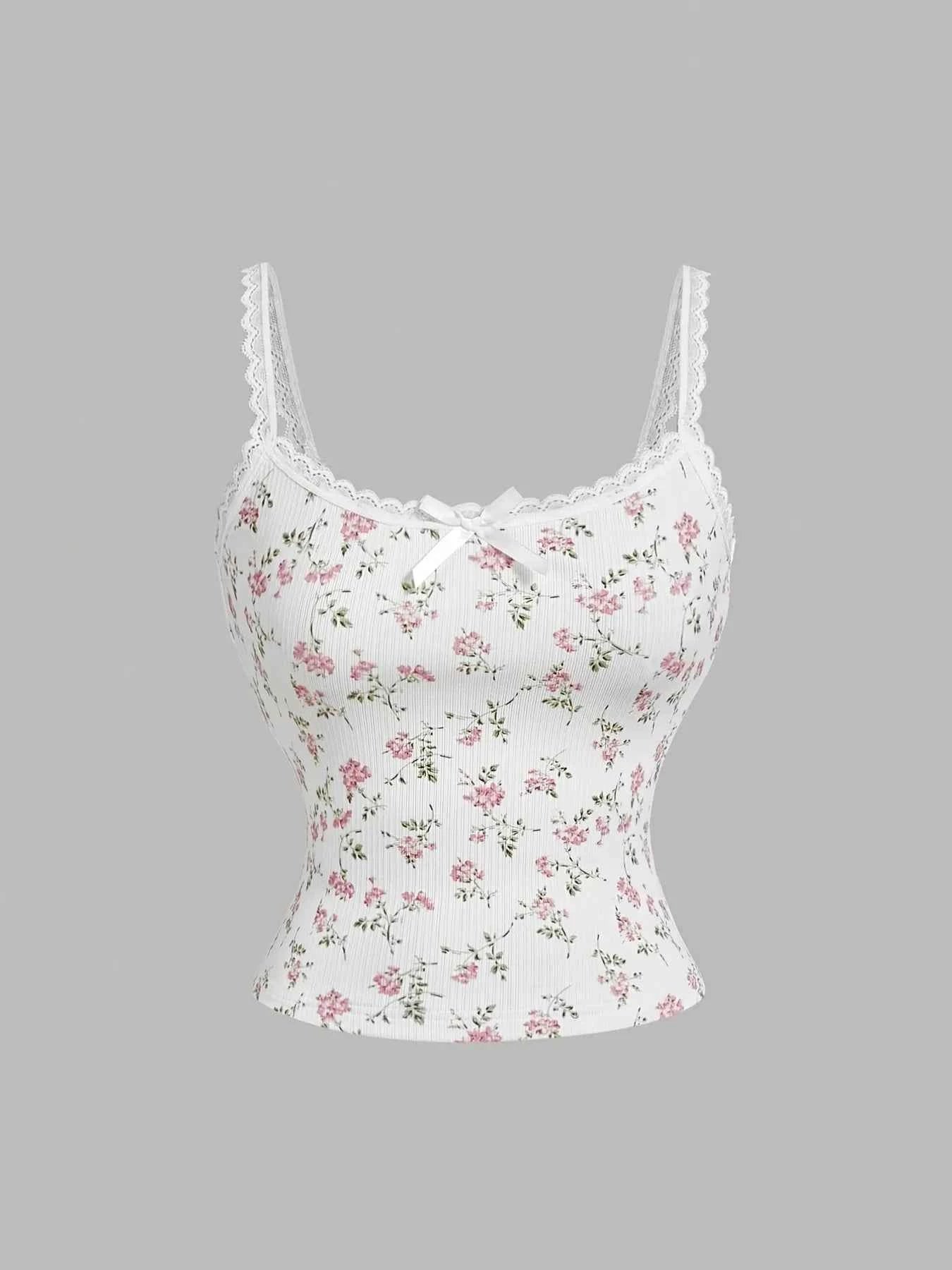Floral Lace Trim Cami White Print 5eed06a75aff4c8699815c53b348ef0a-Max-Origin