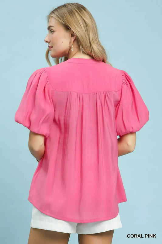 Button-Down Puff Sleeve Shirt 5ef1e642-e737-4294-9088-48512fcbb46c-Max-Origin