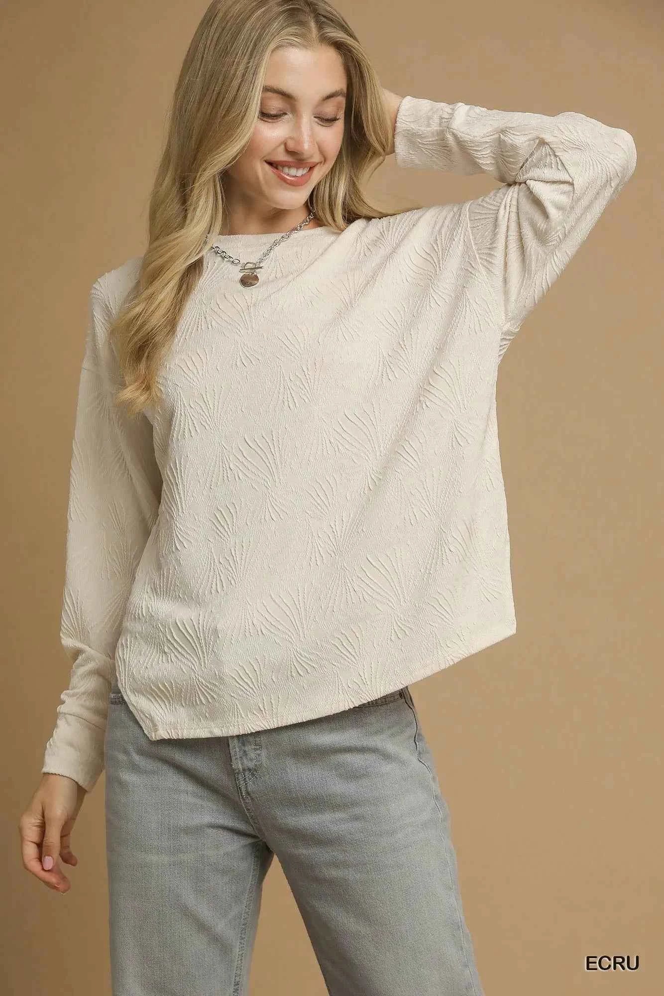 Textured Knit Long Sleeve Top 5ef8d898-7b6f-46a6-a207-e7f0077cdea2-Max-Origin