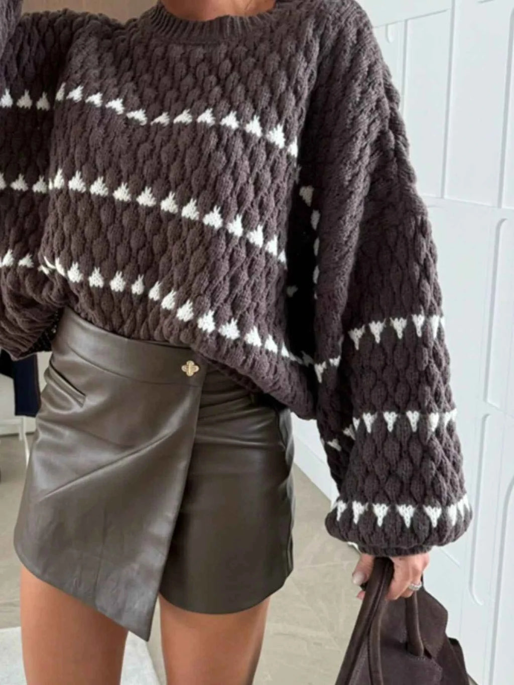 Chunky Knit Striped Sweater with Balloon Sleeves 5effaeaa-c0a6-44e2-8e12-083c9ff3102a-Max-Origin