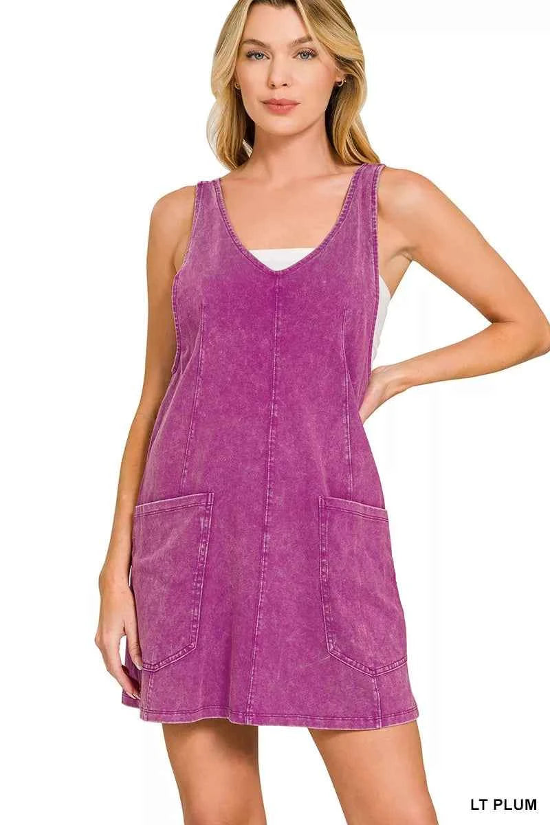 Zenana Acid Washed Overall Knit Mini Dress LT PLUM 5f03907bede54e199f55e8f556918a1d-Max-Origin