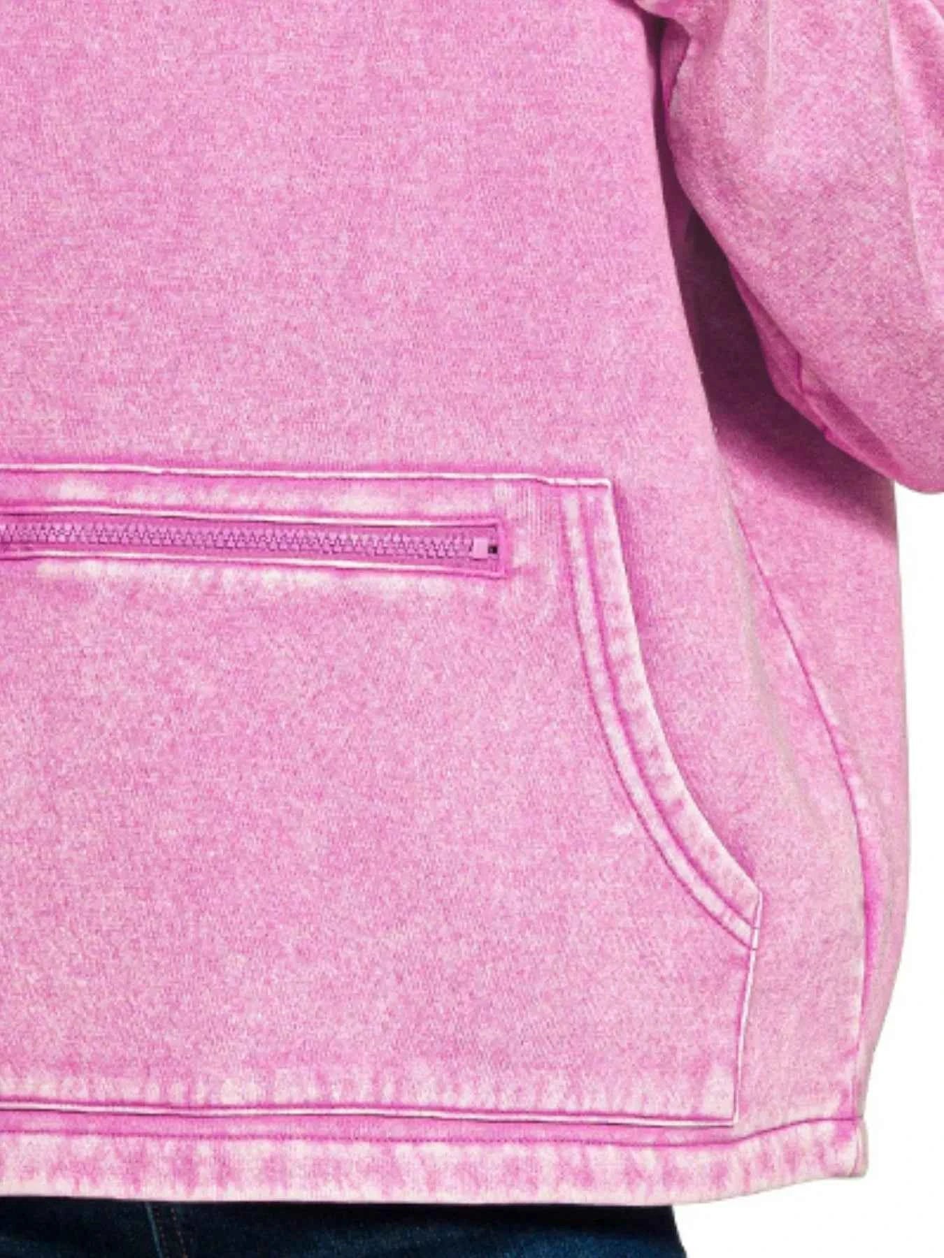 Zenana Fleece Washed High Neck Kangaroo Pocket Sweatshirt 5f368bd9-03e1-401a-89f7-09b8779147c0-Max-Origin