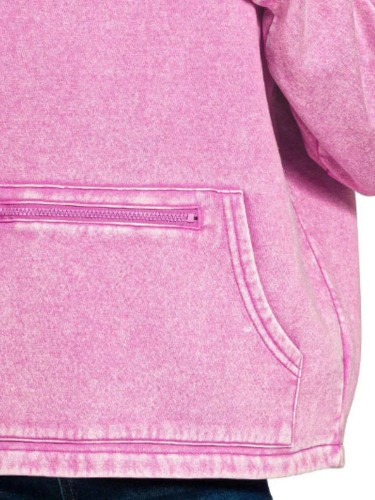 Fleece Washed High Neck Kangaroo Pocket Sweatshirt 5f368bd9-03e1-401a-89f7-09b8779147c0-Max-Origin