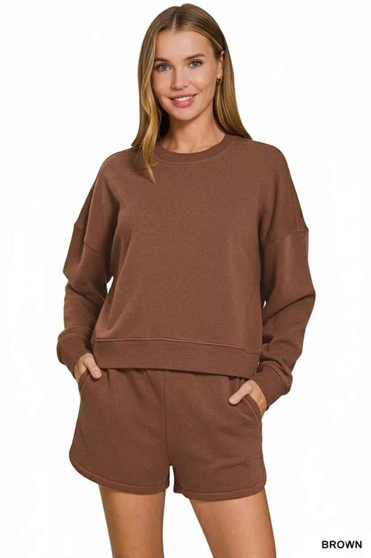 Fleece Long Sleeve Sweatshirts and Shorts Set 5f3835f9-b641-45f0-a999-149cca8a1073-Max-Origin