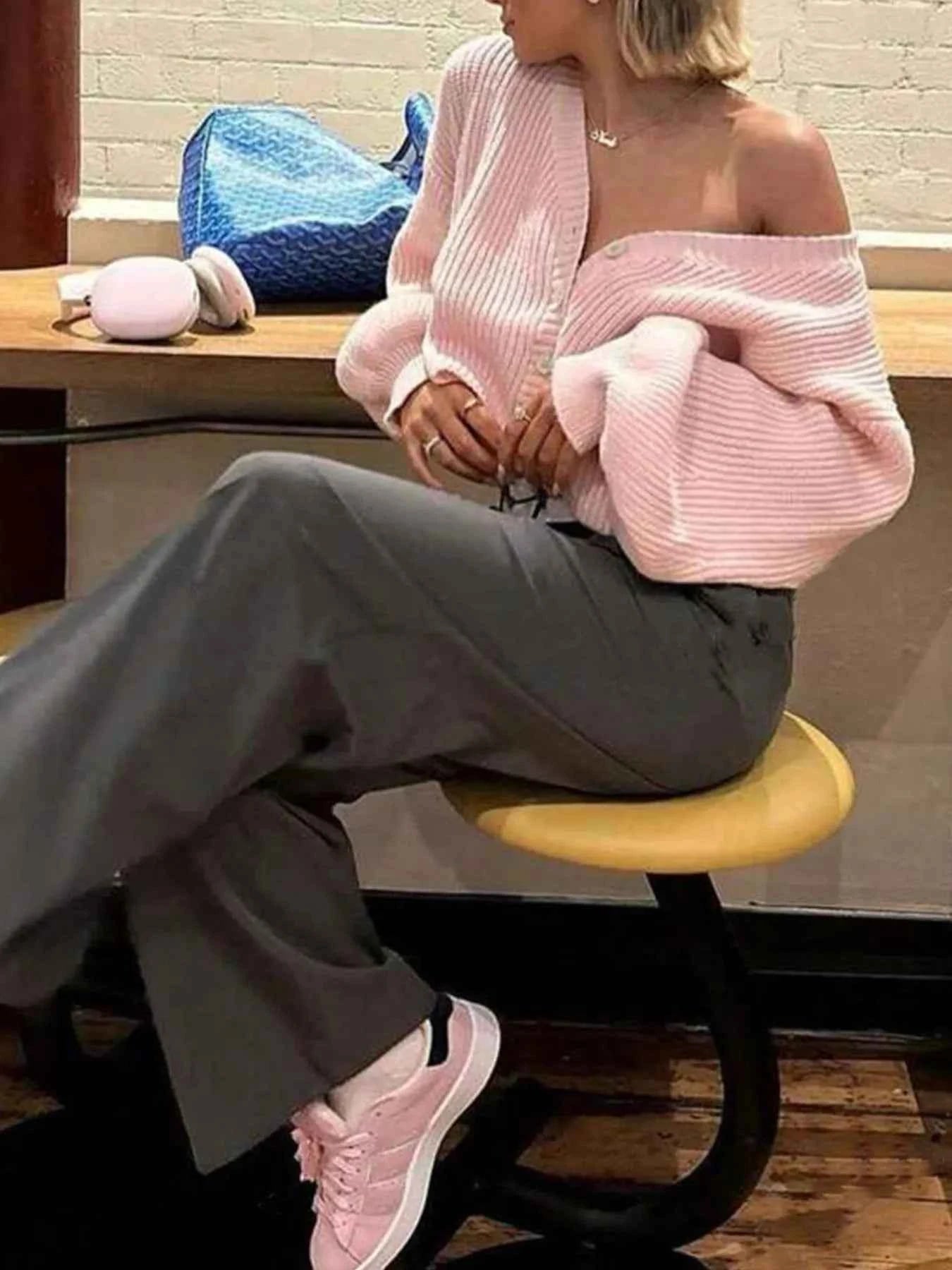 Ribbed Knit Open Front Cardigan with Cozy Oversized Fit