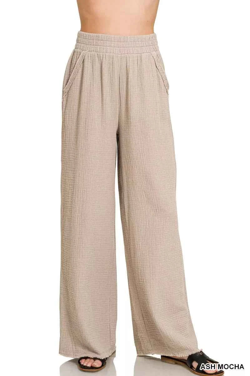 Zenana Double Gauze Lounge Pants ASH MOCHA 5f6aa90fc9e144ccb4a7c1fca5d5ed59-Max-Origin