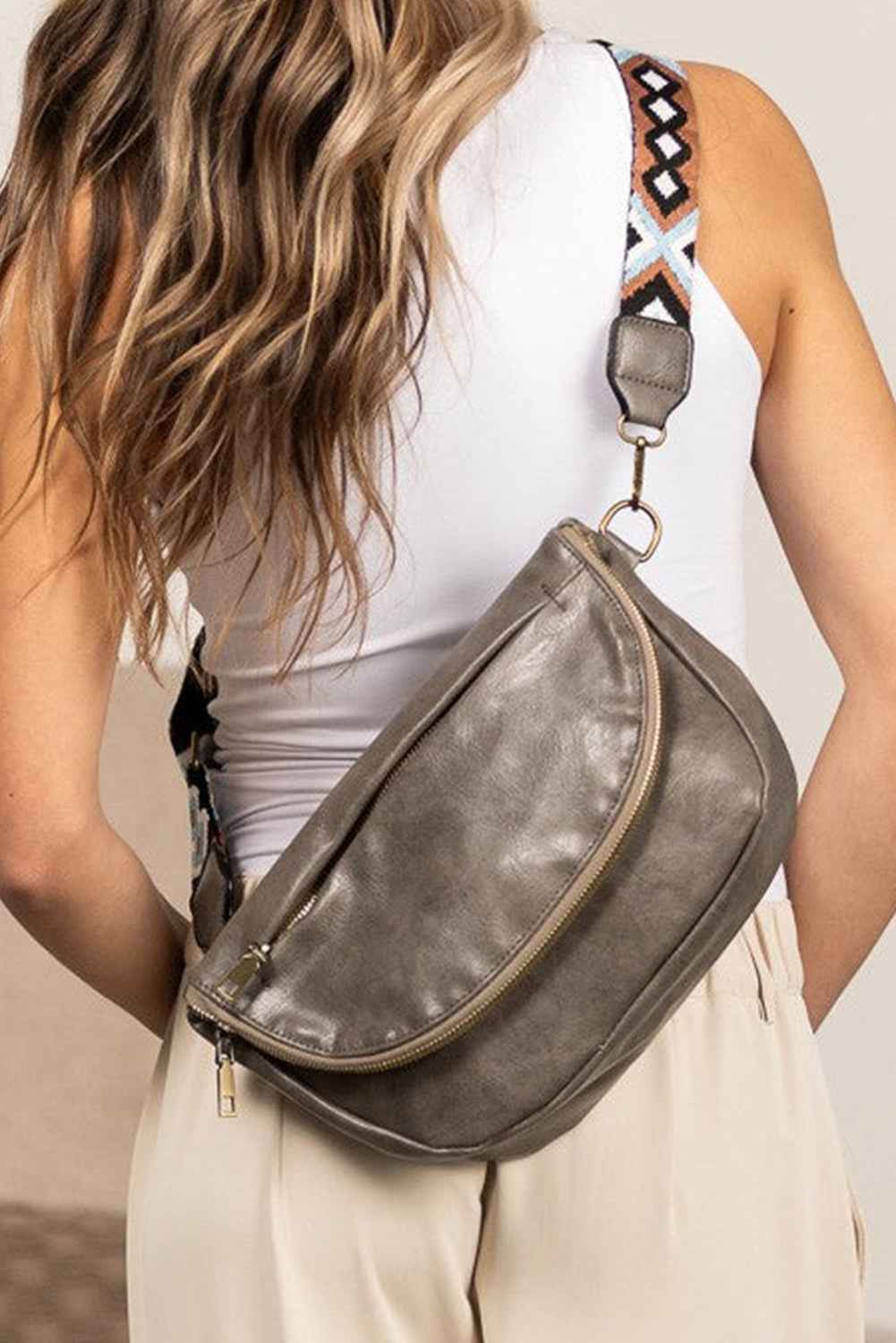 Dark Grey Wide Strap PU Leather Crossbody Bag 5f6ec4c821fa0a0c