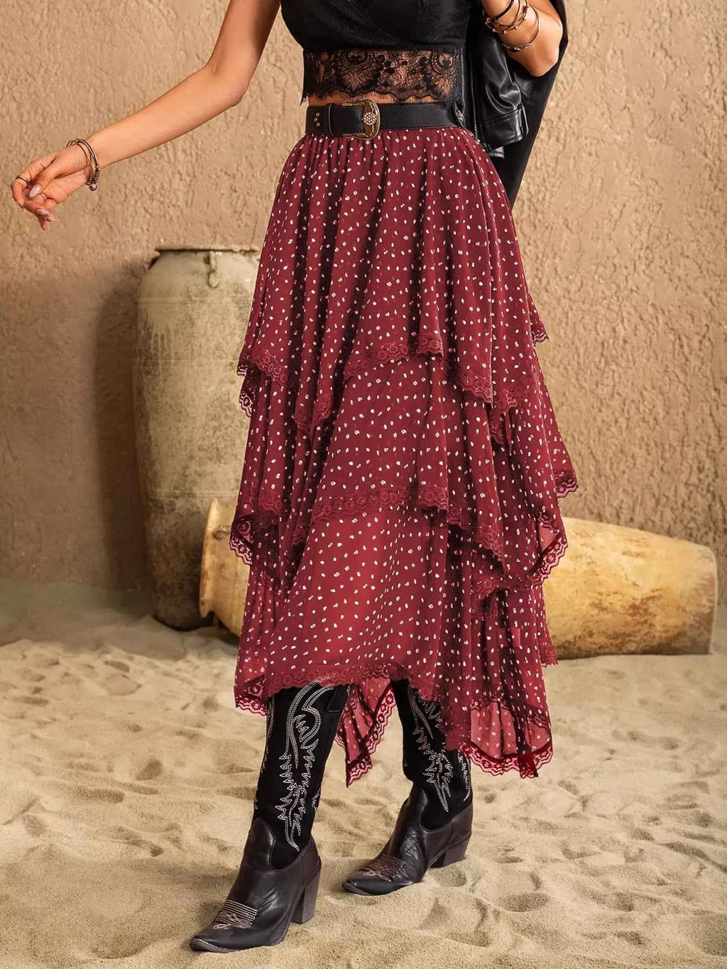 Lace Detail Layered Skirt 5f74afda-562b-4c77-b038-f62140c623bd-Max-Origin