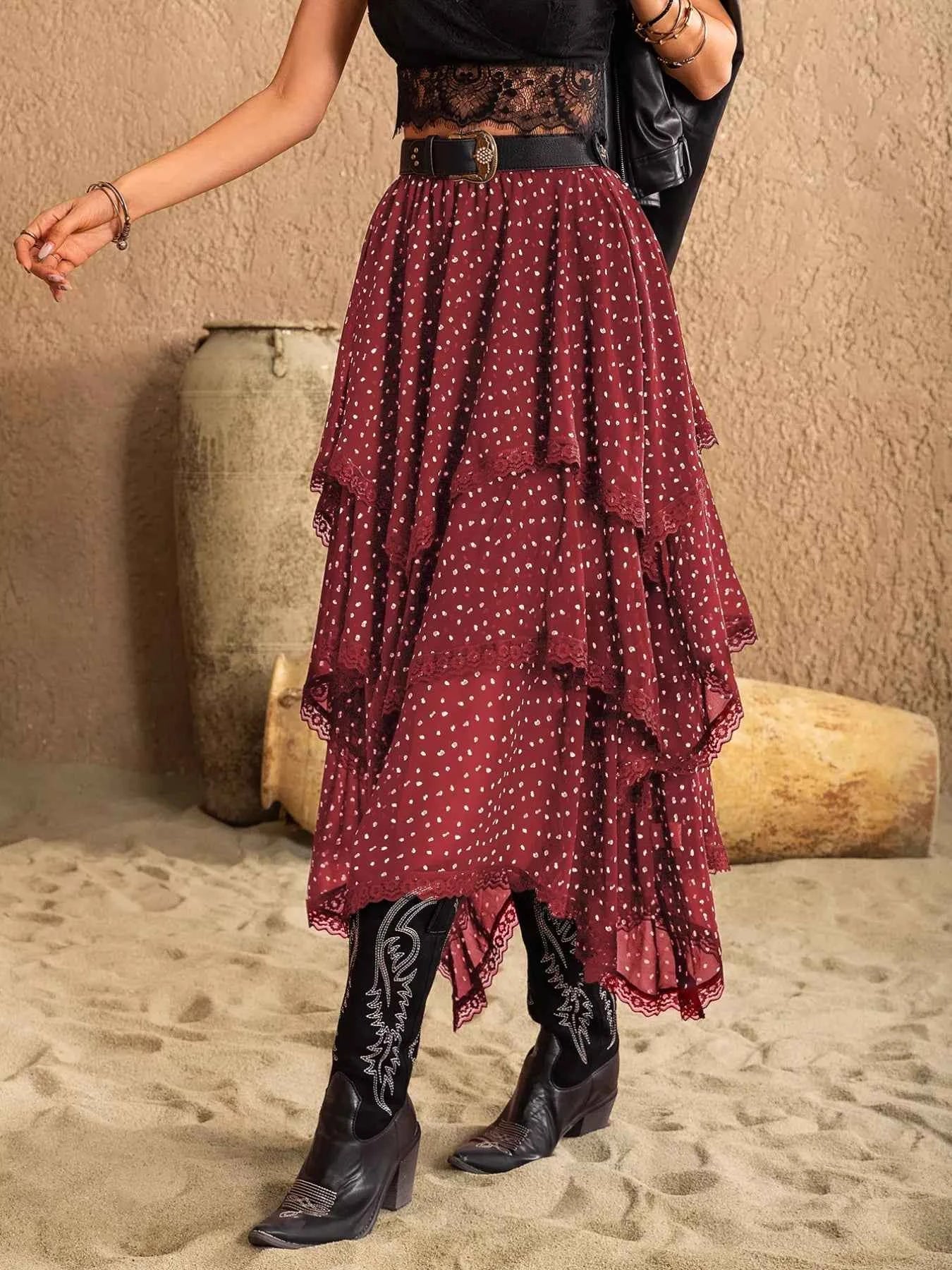 Lace Detail Layered Skirt 5f74afda-562b-4c77-b038-f62140c623bd-Max-Origin