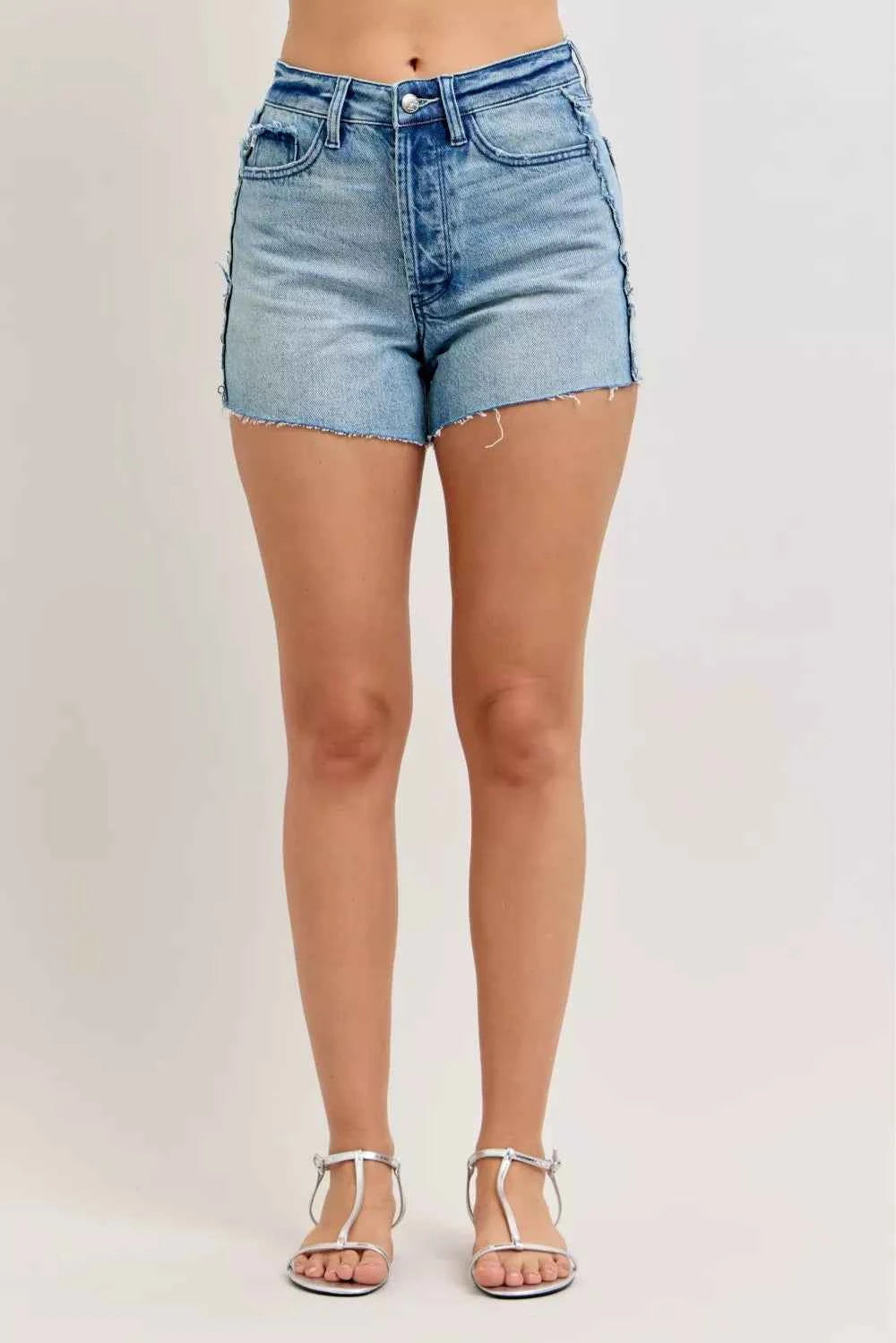 Judy Blue Hw Rigid Magic Cut Off Denim Shorts with Raw Side Seams MD 5f7d327a467d4a54be92b2eff07cca10-Max-Origin