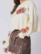 Sequined Pumpkin Halloween Crop Sweatshirt 5f835679-f87e-4f01-9974-235ef245872b-Max-Origin