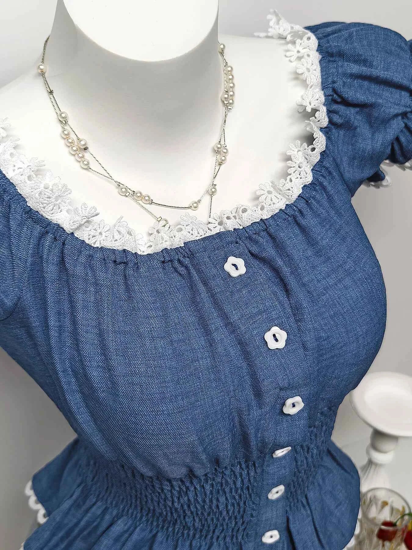 Smocked Short Sleeve Blouse 5f83f61fb8fc42dda9fcfa0c8a90af19-Max-Origin