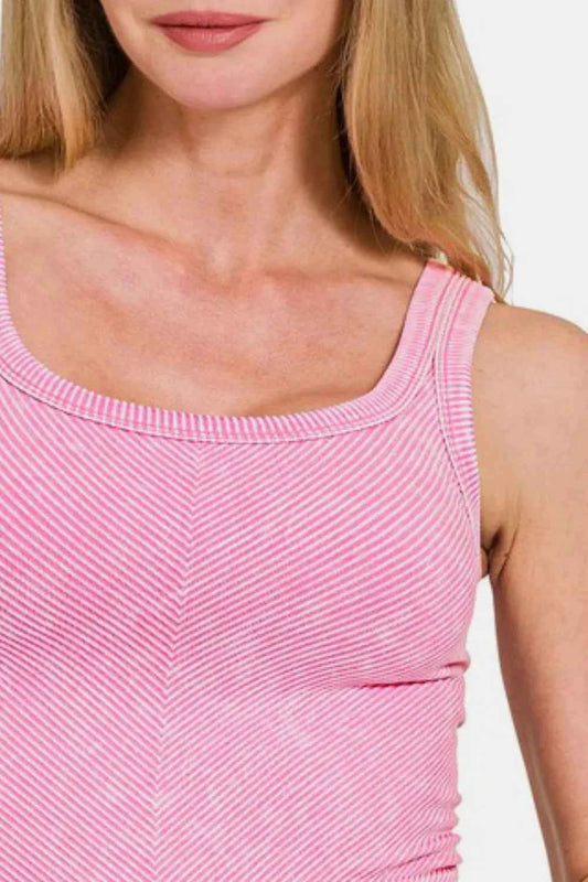 Washed Ribbed Scoop Neck Wide Strap Tank 5f8d76f2-e25a-4423-84a5-268e3c3b6008-Max