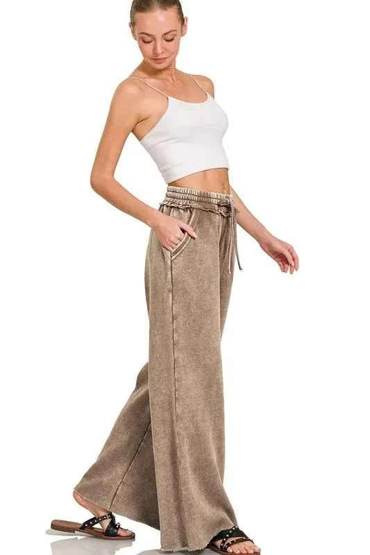 Zenana Full Size Acid Wash Fleece Palazzo Sweatpants with Pockets Plus SIze 5f95a0f474604e67bba9ffeddd3156e8-Max-Origin