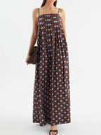 Polka Dot Pleated Detail Maxi Dress 5f972a9b-d3d7-485d-9cee-615063dc991d-Max
