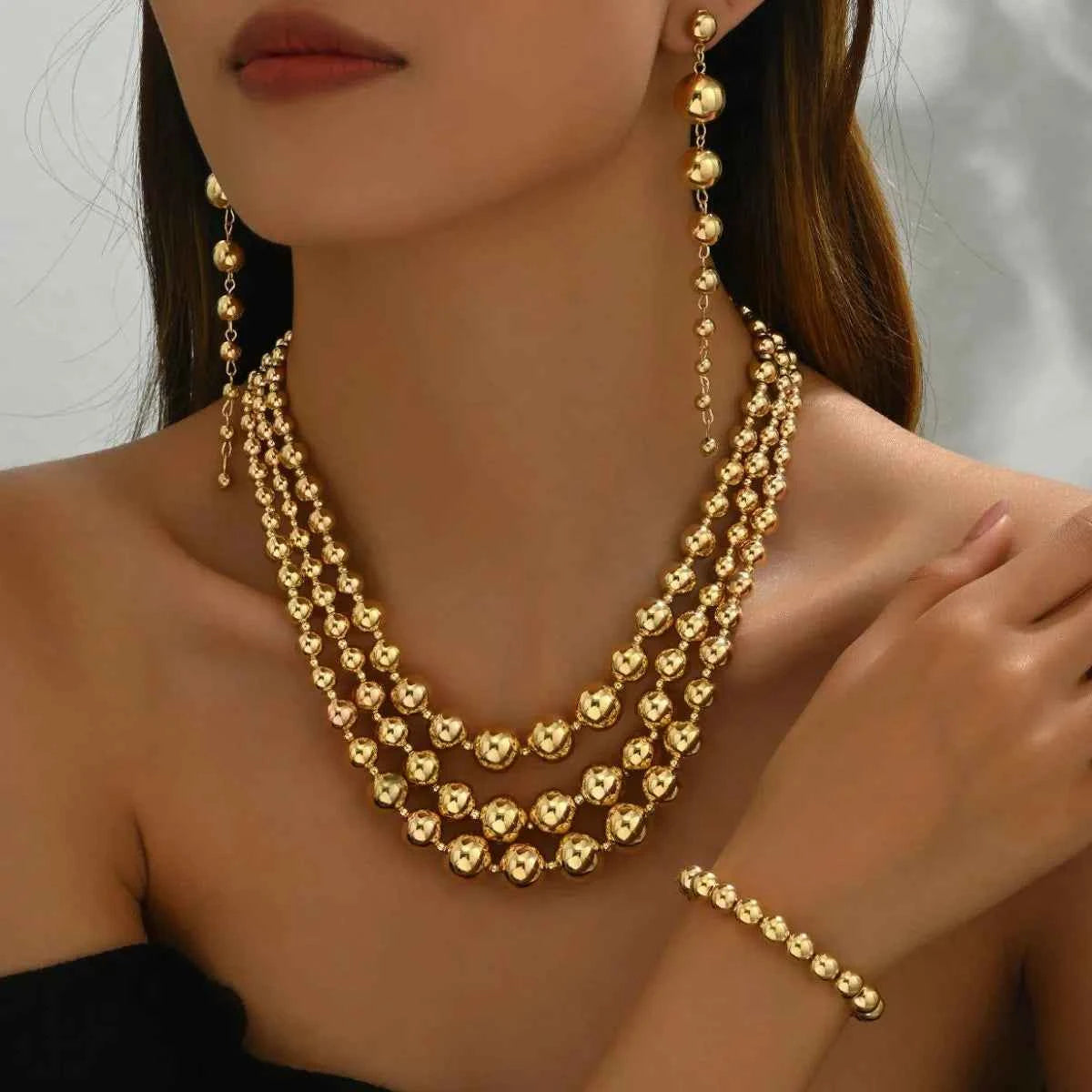 18K Stainless Steel Beaded Multi-Layered Necklace Bracelet Earrings Jewelry Set 5fb6fc59-69d5-4498-af7a-cfea3d2dc58d-Max-Origin