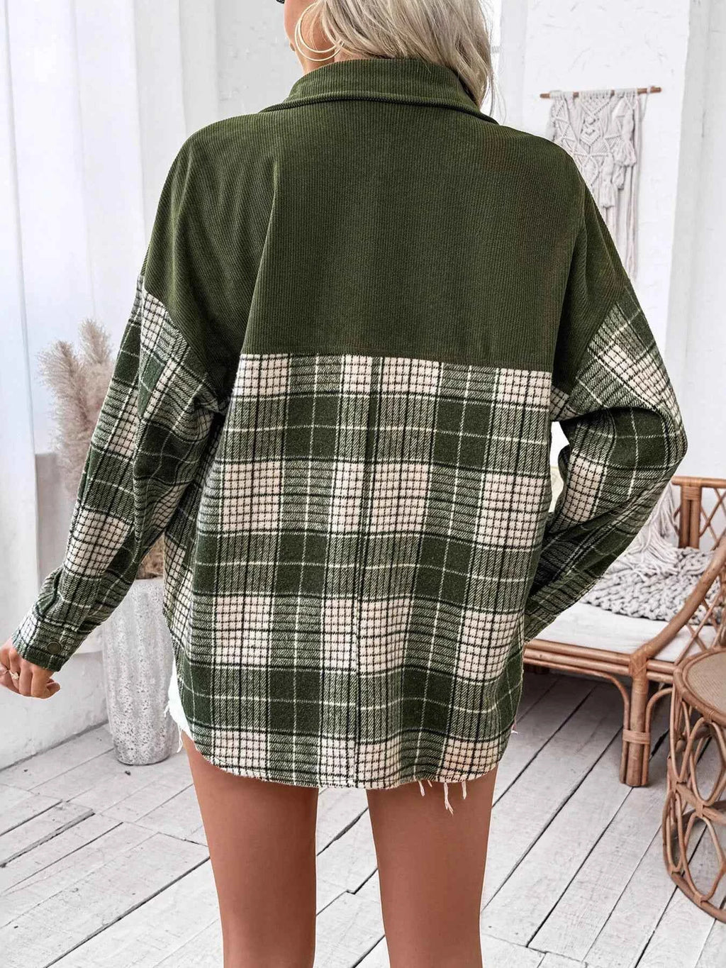 Plaid Button Up Long Sleeve Shacket 5fbab1e0bd564191aa860a2db5256307-Max-Origin