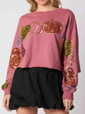 Sequined Pumpkin Halloween Crop Sweatshirt Deep Rose 5fbb1928-f9ee-45b1-80dc-055a6234582f-Max-Origin