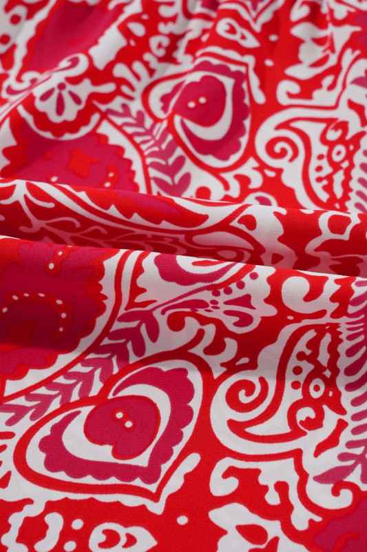 Paisley Side Slit Puff Sleeve Maxi Dress 5fbec8f4-5fa2-4b6a-bf75-ceef34c6f9a2