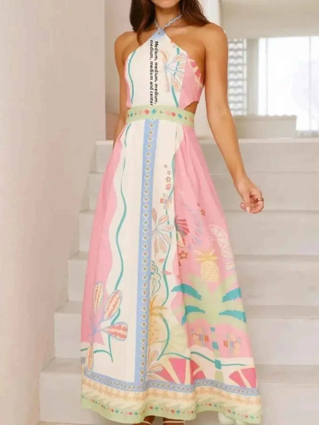 Halter Neck Printed Maxi Dress 5fc42690-fc44-43ce-84aa-b6d2de65b4ec-Max-Origin