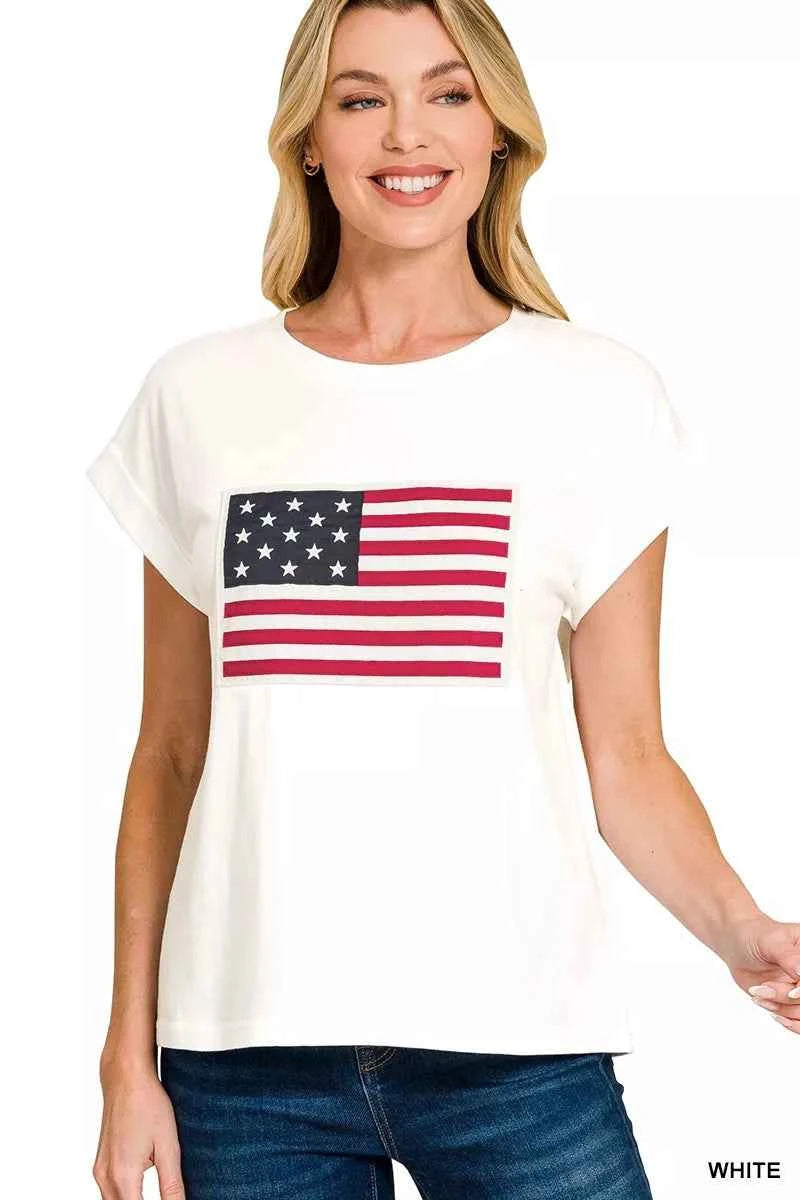 Zenana Full Size US Flag Round Neck Short Sleeve T-Shirt Plus Size WHITE 5fe11fac67d74bf68a2f8df2b43736a0-Max-Origin
