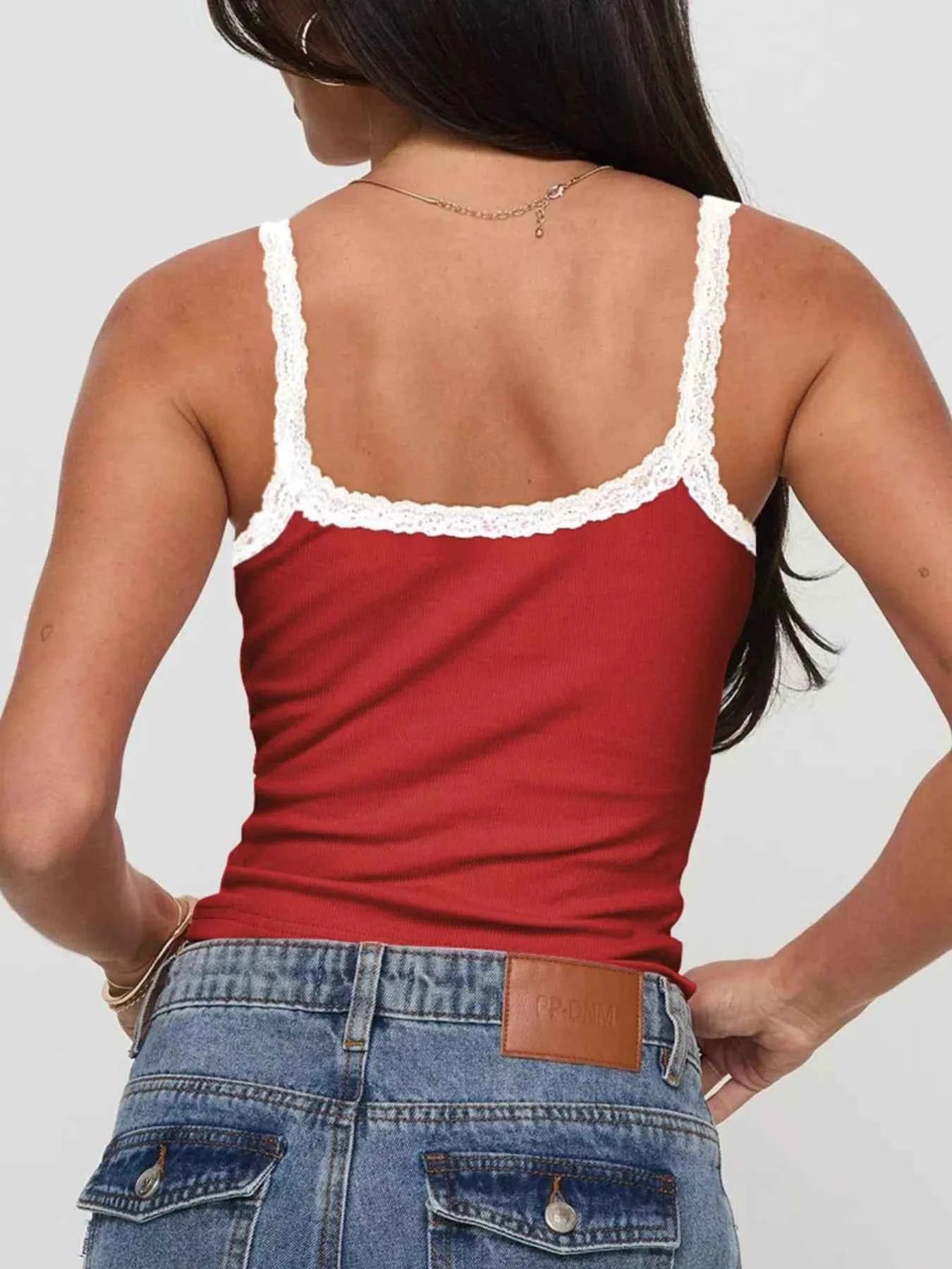 Lace Detail Contrast Trim Cami 5fec1d0e-9ef1-4b49-b7b9-dbc11f16bc10-Max-Origin