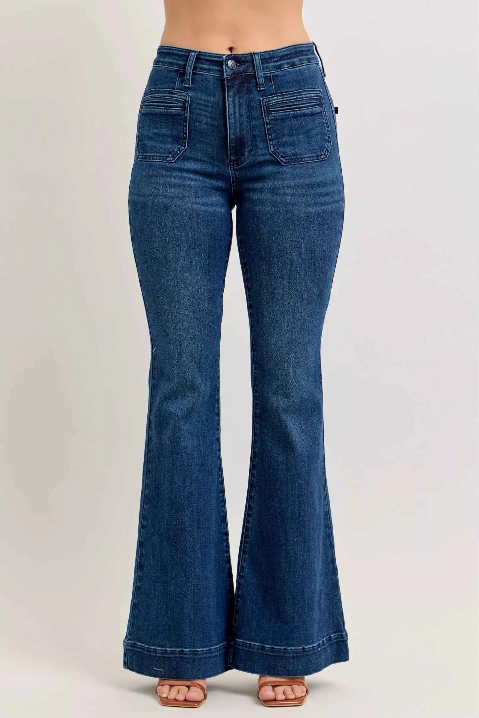 Judy Blue High-Waisted Flare Jeans with Front Pockets DK 5ff8b1ba-6a06-4a75-b609-1a92cebc9677-Max-Origin