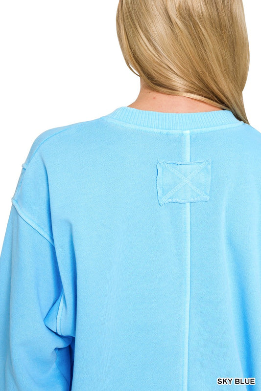 Pigment Dye Exposed-seam Fleece Sweatshirt 5ffd2050adff440e8b46e2ba3ec2d042-Max
