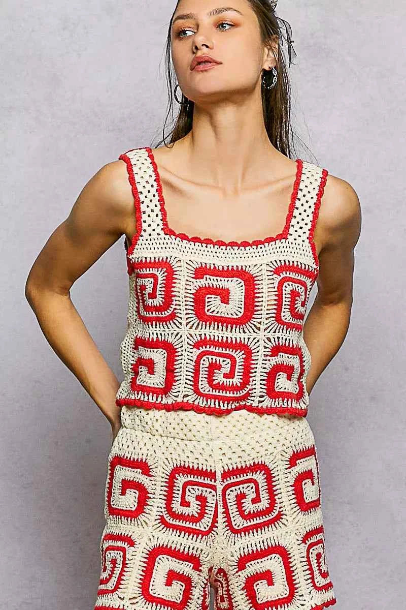 POL Handmade Crochet Cropped Tank with Granny Square Pattern 6002188c-4f86-4f29-9591-365ff1056f44-Max-Origin