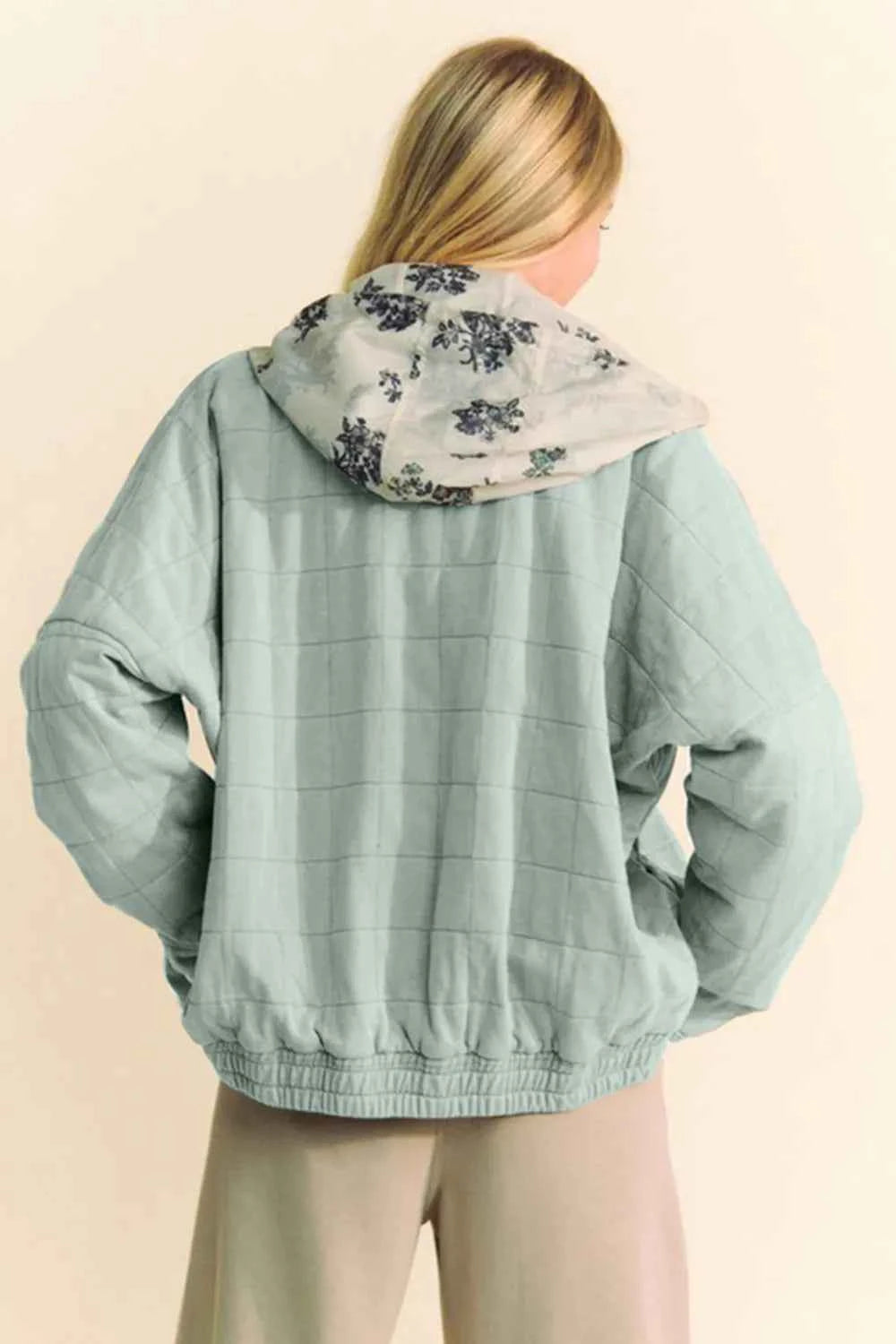 Davi & Dani Quilted Zip Up Dropped Shoulder Jacket 60083b7a-7156-4cb4-be0f-e26c700ba0e1-Max
