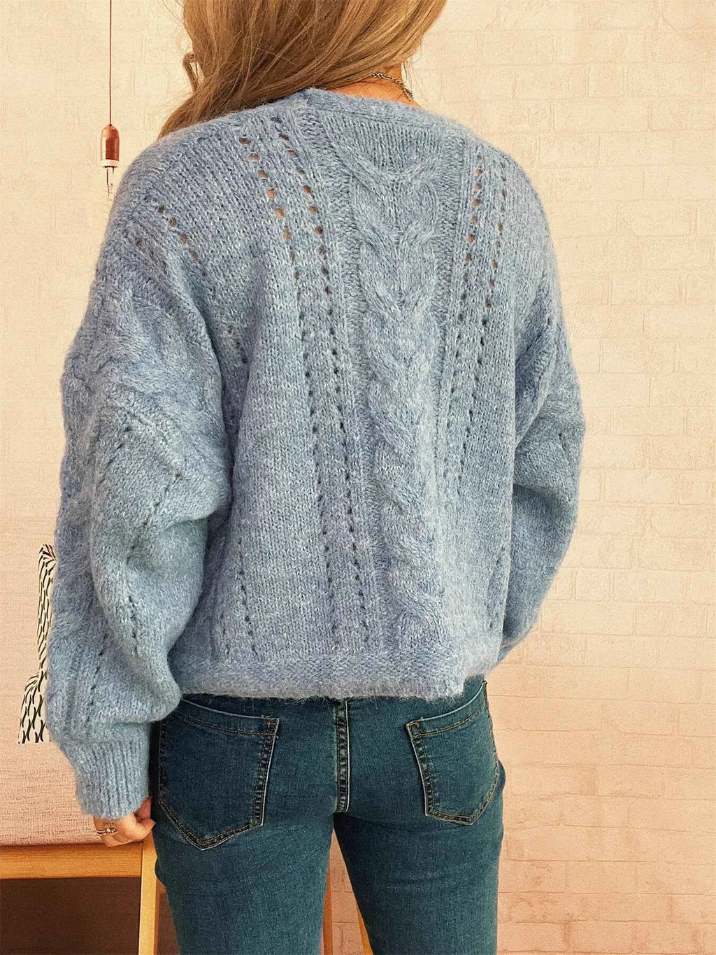 Cable Knit Button-Up Cardigan