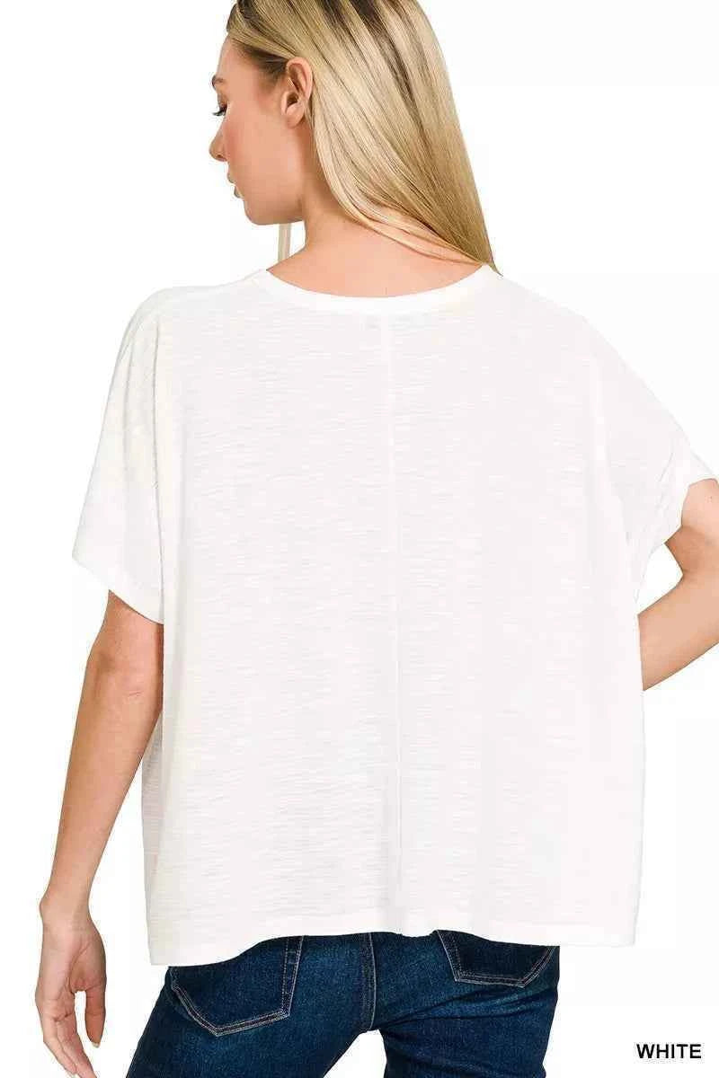 Zenana Round Neck Short Sleeve T-Shirt 601c219f55e7461e82148080f503ff39-Max-Origin